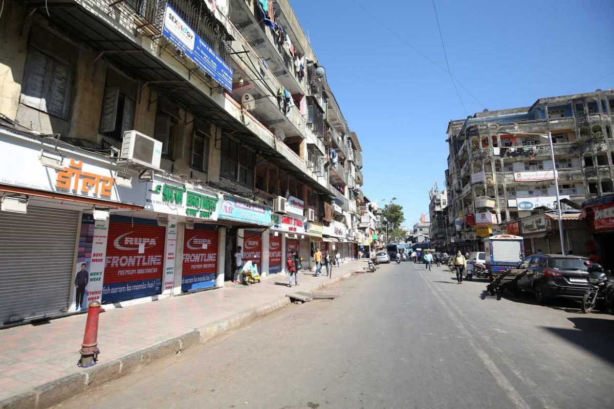 Near-deserted streets of Mumbai, India, after government imposed restrictions on public gatherings in attempts to prevent spread of COVID-19, March 19, 2020